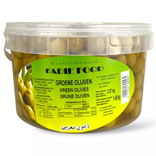 Fadie Food Green Pitted Olives 2.37kg