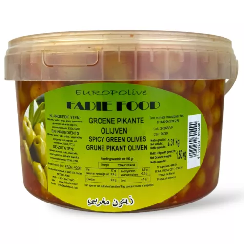 Fadie Food Spicy Green Pitted Olives 2.31kg