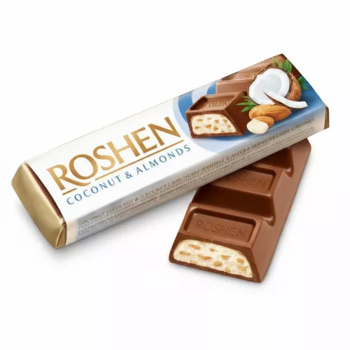 Roshen Almonds & Coconut Chocolate Bar 30x38g